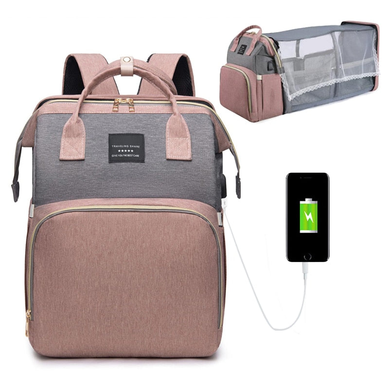 Diaper Bag With Portable Crib | Love Bubble Store